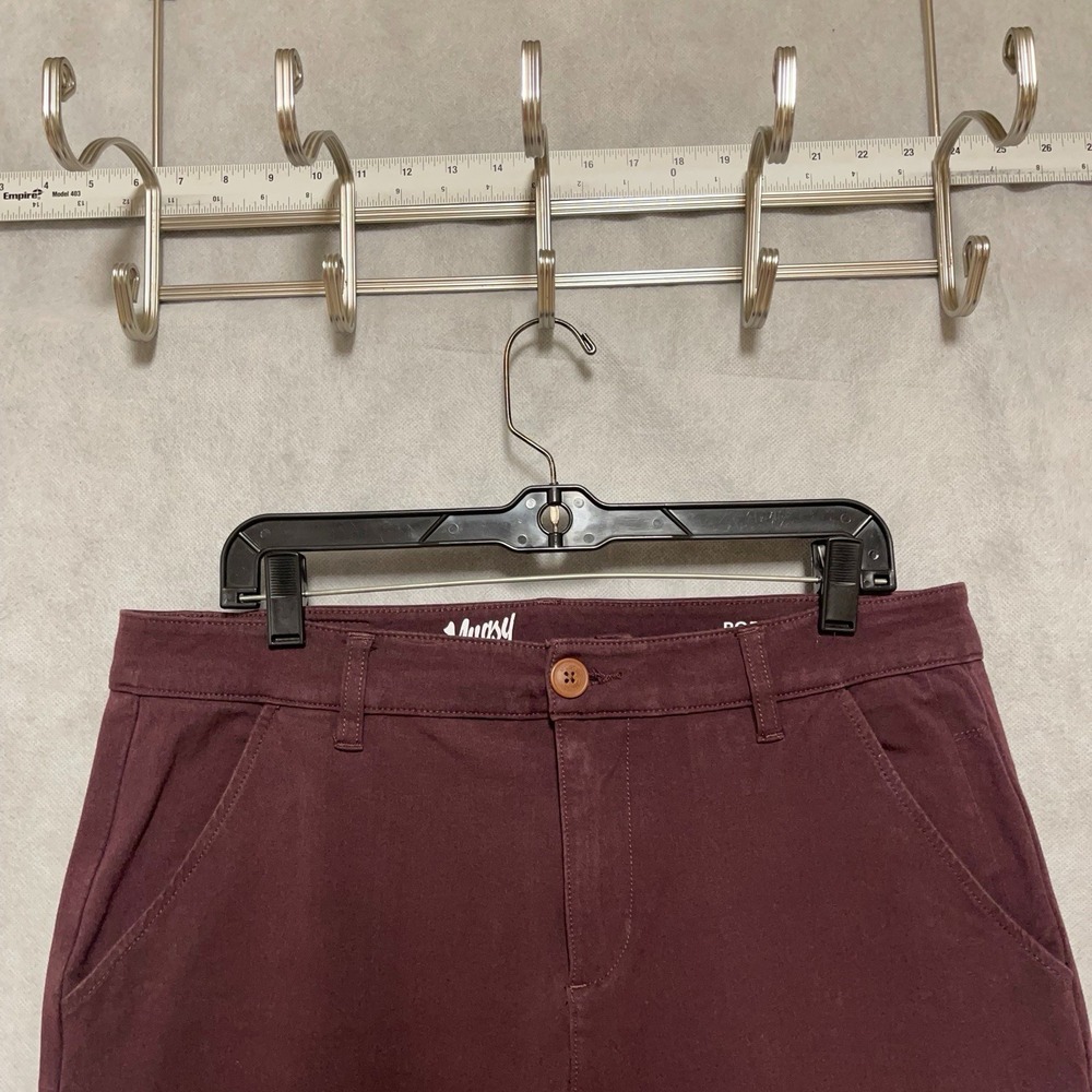 Mugsy Jeans Men 34x34 Maroon Ports‎ Tapered Stretch Chino Preppy Casual K4PNPT